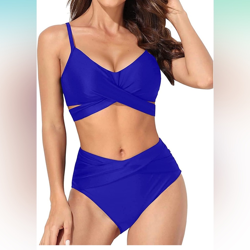 NWT Tempt Me Royal Blue Two-Piece Bikini Set. Size Medium - Picture 3 of 5